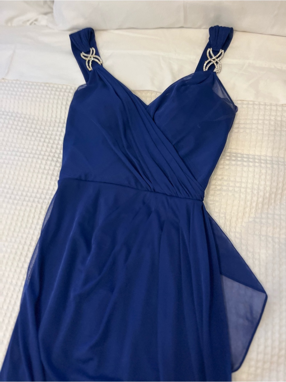 Girls Blue Ruched One-Piece Swimsuit